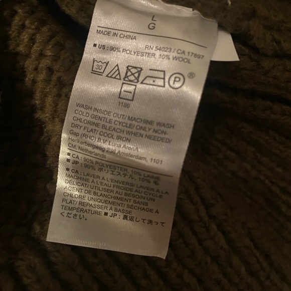 NWT BANANA REPUBLIC OLIVE GREEN/BROWN MOCK TURTLENECK SWEATER - Picture 4 of 5